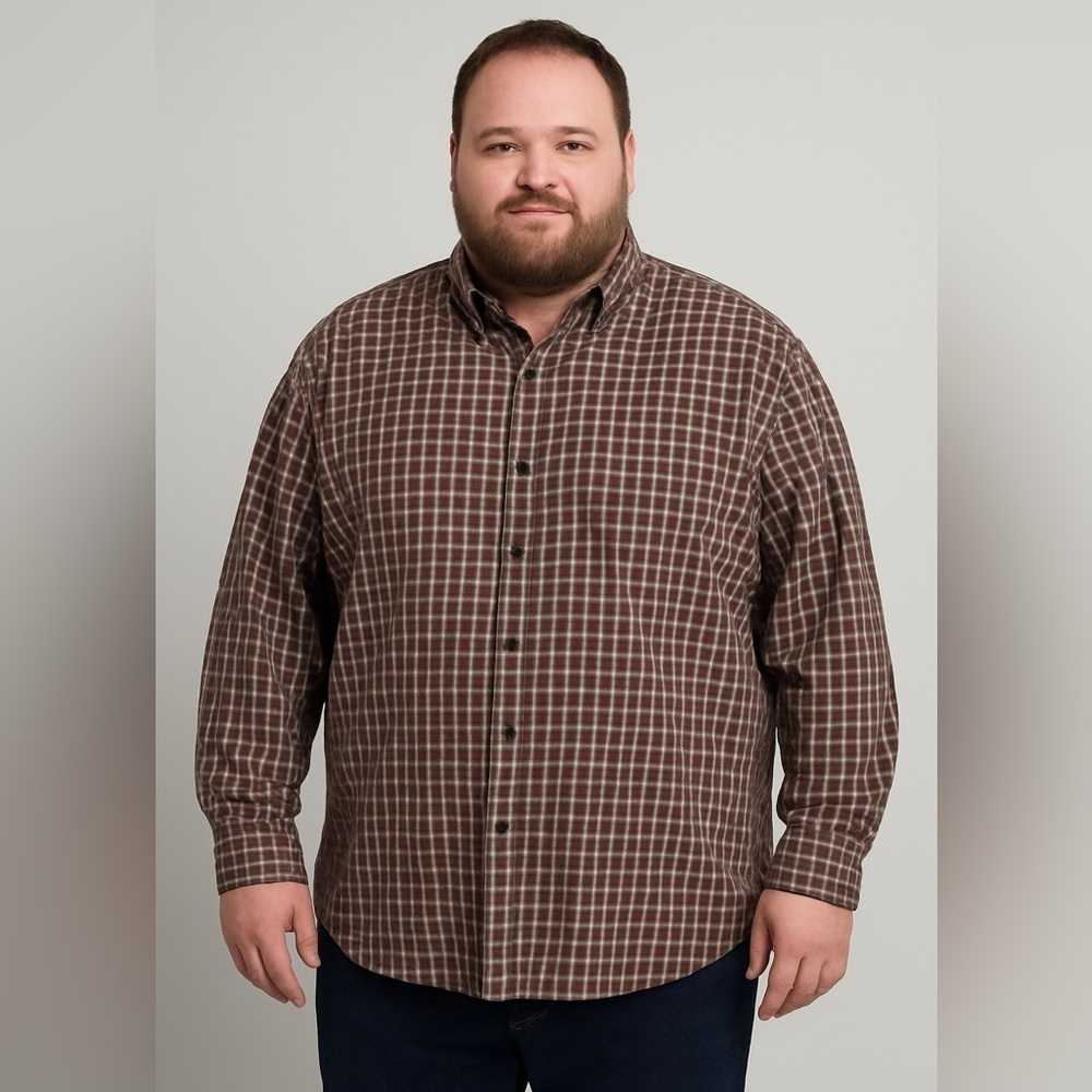 Cremieux Classic Fit Buffalo Plaid Reversible Long Sleeve Woven Shirt Sz 2XB